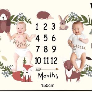 赤ちゃん寝相アートシーツ W動物 双子専用 花冠2点付き&枠付き