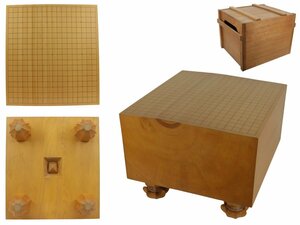 【蔵】囲碁道具 本榧 碁盤 厚み約22.9㌢ かや 箱付 S276