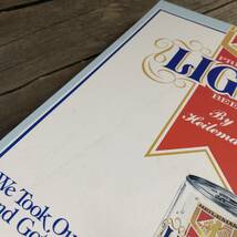 即決 1980s Heilman Light Beer ハイルマン ビール カードボードサイン パネル 看板 デッドストック ビンテージ ダイナー バー アメリカ_画像5