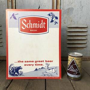 即決 Schmidt Beerビール カードボードサイン パネル 看板 デッドストック ビンテージ ダイナー バー アメリカ