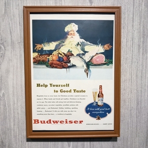 ◆即決◆1948年(昭和23年) Budweiser バドワイザー ビール【B4-6002】アメリカ ビンテージ雑誌広告【B4額装品】当時物/本物広告 ★同梱可