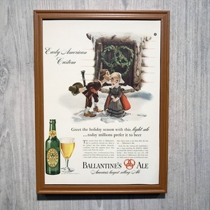 ◆即決◆1940年(昭和15年) BALLANTINE’S ALE バランタインエール【B4-6003】アメリカ ビンテージ雑誌広告【B4額装品】当時物広告★同梱可