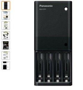 SPECIAL COLOR PANASONIC SIZE 3,4 USB CHARGER BQ-CC91AM-K BLACK