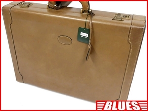  prompt decision * Italy made Dell'ga* leather attache case Dell ga men's tea beige original leather business bag real leather trunk traveling bag key attaching business trip 