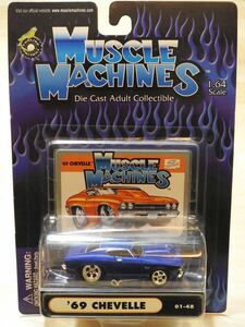 【新品：未開封】マッスルマシーン 1/64 MUSCLE Machines '69 シェベル ['69 CHEVELLE]01-48