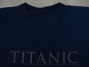 90's タイタニック ロゴ Tシャツ M～L位 Titanic レオナルド ディカプリオ Leonardo DiCaprio セリーヌ ディオン Celine Dion映画 ART 芸術