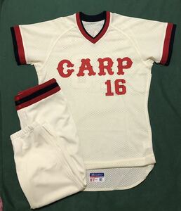 Hiroshima carp length . player 1987 year actual use uniform top and bottom set 