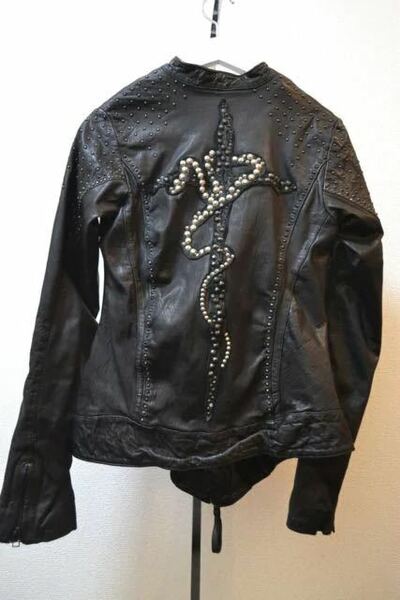 新品 KMRIIケムリ 別注装飾レザーライダースジャケット　00s archive leather jacket julius rick owens l.g.b. goa 14th addiction y2k