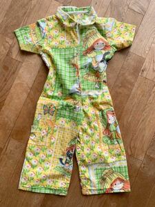 3 -years old retro Hori - hobby hand made USED sheet handmade child no start rujik piece .. coveralls all-in-one short sleeves working clothes overall 