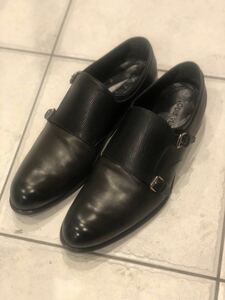 ルイヴィトン エピ　ダブルモンクストラップ　黒　6ハーフ　靴　メンズ