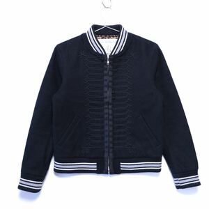 【送料無料】Gauntlets(ガントレッツ)/STADIUM JACKET/スタジアムジャケット/ナポレオンウールスタジャン/中綿/裏地レオパード/ブラック/S