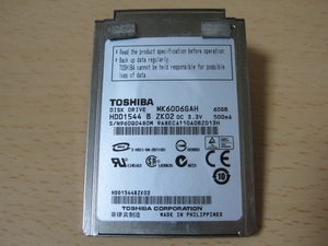 **JUNK PC PARTS** [ rare / secondhand goods ] TOSHIBA Toshiba SS series conform * MK6006GAH 60GB 1.8 -inch 50 pin sektaSCAN settled! tube :142