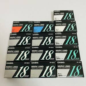[ unused goods ]CASIO Casio name Land 18mm tape cartridge 13 piece set XR-18AX XR-18X XR-18WE XR-18RD XR-18BU transparent red blue white 