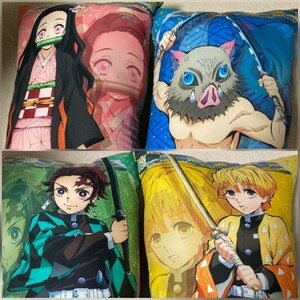 鬼滅の刃 メガジャンボクッション×2個 炭治郎 禰豆子 善逸伊之助 枕 まくら