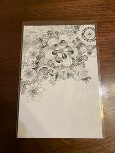 ポストカード　モノトーン　細密画　絵葉書　絵はがき