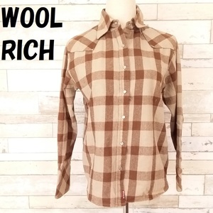 【人気】WOOLRICH/ウールリッチ バッファローチェック柄シャツ 長袖 スナップ ブラウン系 サイズL レディース/9429