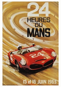  постер *1963 год ru* man 24 час гонки *24 Heures du Mans/yunotie-ru/ Porsche / Ferrari vs Ford 