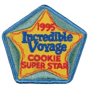 PI145 Incredible Voyage COOKIE SUPER STAR 1995 ワッペン パッチ ロゴ エンブレム アメリカ 米国 USA 輸入雑貨