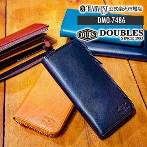 【匿名配送】DOUBLES ダブルス 財布 ウォレット 革小物 長財布 wallet 本革 レザー スキミング防止 RFID DMO 7486 ネイビー