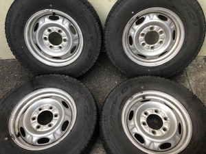 CARAVAN E25キャラバン純正スチールホイールシルバー 5.5J +45 6H 195/80R15 LT 107/105L バリ山スタッドレスダンロップ DSV-01 NV350 E26