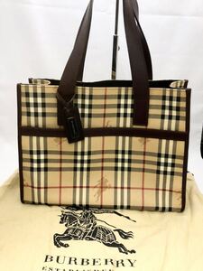 バーバリー トートバッグ ダークブラウン×チェック PVC 未使用品 ハンドバック カバン レディース BURBERRY