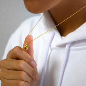 【新品】DNK-10ゴールドカラー シルバー925 ネックレス サイズ調整可能 ペアネックレス 重ね付け シンプル メンズ レディース SILVER 