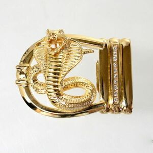* used beautiful goods *18 gold diamond total 0.53ct Cobra design buckle new goods crocodile belt attaching 