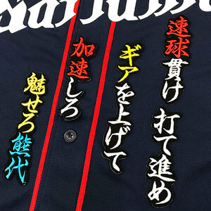 ★送料無料★埼玉　西武　ライオンズ　熊代聖人　応援歌　黒布　刺繍　ワッペン　ユニフォーム