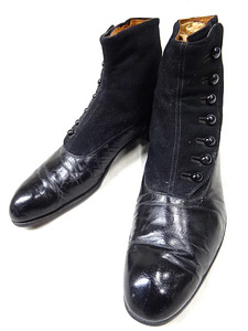  Vintage walk over rare 1900S 10S 20S Victoria n button up wool leather boots shoes black black suit shoes 