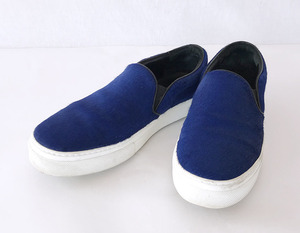 CELINE Celine slip-on shoes is lako sneakers 38.5 blue po knee shoes blue box sack shoes insole is leather white out sole P300