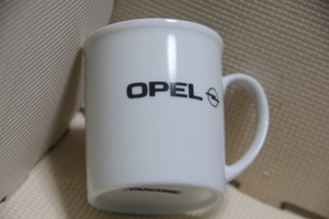 陶器製 OPEL ロゴ マグカップ ヤナセ 検索 OPEL 自動車 マーク 非売品 ノベルティ グッズ