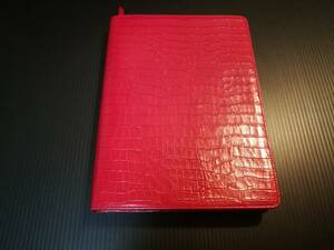 システム手帳 A5 AA82-3　レッド　赤　ピンク　セクレタリタイプ　本革 バインデックス Bindex リング15mm　日本能率協会