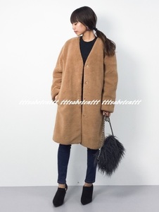  прекрасный товар Another Edition *FAKE BOA V/N COAT~ поддельный боа пальто M Another Addition 