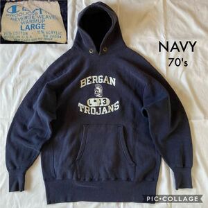 超美品 豪華4段アーチ 70's 単色タグ Champion チャンピオン reverse weave リバースウィーブ USA製 アメリカ製 VINTAGE ビンテージ