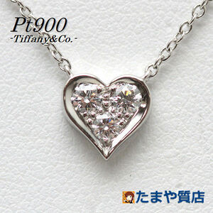 Tiffany&Co. ティファニー センチメンタル ハートネックレス 40cm ダイヤモンド Pt950 プラチナ 15804