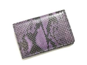 * beautiful goods genuine article regular goods Rizard Head Lizard head smooth card-case card-case purple python × Italian leather *