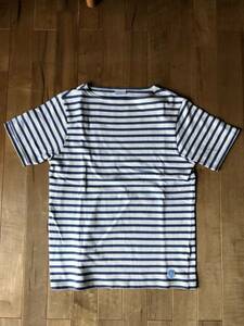 ORCIVALo-si bar border short sleeves T-shirt TEE sizeS corresponding cut and sewn France made 
