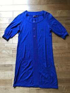 [ beautiful goods ]FRED PERRY Fred Perry One-piece UK10*EUR38(S size corresponding ) cotton & silk 