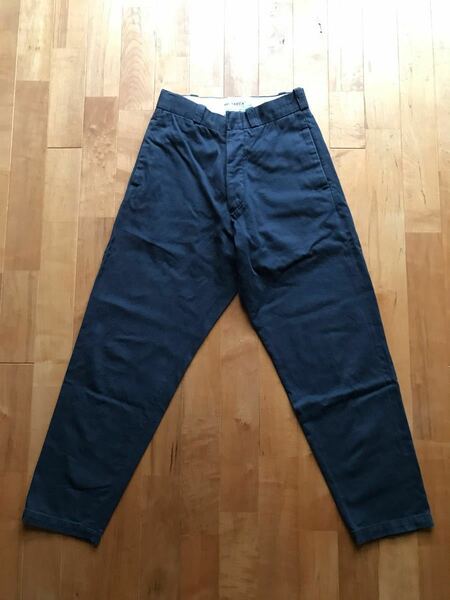 YAECA ヤエカ wide tapered chino pants ワイドテーパードチノパンツ サイズ27 （S相当）ネイビー 赤耳