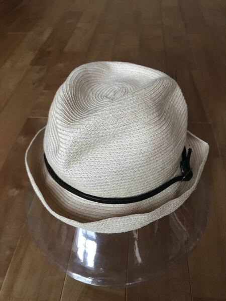 【希少】mature ha. マチュアーハ BOXED HAT 7cm brim leather belt ボックスハット サイズFree ミックスブラウン