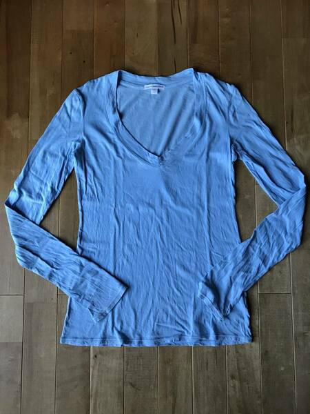 JAMES PERSE ジェームスパース VネックTシャツ サイズ1 ブルーグレー コットン MADE IN U.S.A.