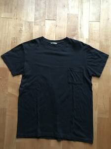 AURALEE オーラリー クルーネックTシャツ カットソー size3 BLACK シームレス 丸胴 半袖Tee