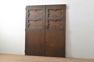 R-055315 peace made Vintage rare!! Kobe . furniture . rice field good . shop geometrical pattern . presence ...... both opening door 1 against ( door, Vintage, fittings )