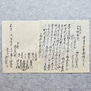 古文書 嘉永三年 金子有合質地證文之事 魚沼郡 中村 新潟県