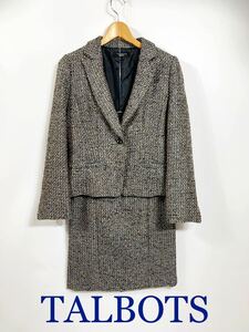 美品 TALBOTS 総裏地仕立て 豪華 ツィード セットアップスーツ スカート 入学式 卒業式 ビジネス 兼用タルボット ジャケット ひざ丈