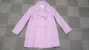  новый товар бесплатная доставка S размер Kate Spade Newyork Kate Spade New York шерстяное пальто розовый карман лента 