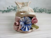 ヴィンテージ イタリア製　陶器の置物　ブーツ型陶花のデコレーション　小物入れ・ペンホルダー　インテリア雑貨　保管品_画像3