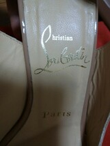 Christian Louboutin ウェッジソール ミュール ヒール 35 ピンクベージュ クリスチャンルブタン_画像4