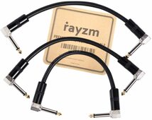 Rayzm エフェクトペダル用ケーブル,直角プラグ6.35mmモノラル,ノイズレス ギター/ベースのエフェクトペダル用ケーブル15cm、3本/セット（黒_画像6