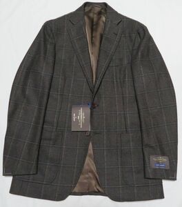 ■新品【RING JACKET】×【カノニコ(伊)】極上ジャケット 日本製 ウール 茶チェック 50(L) #1 リングヂャケット